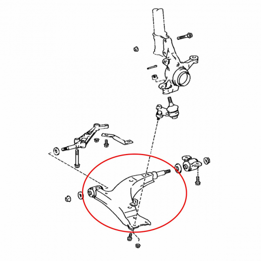 Рычаг передний Toyota Celica '89-'93 левый нижний 4WD контрактный