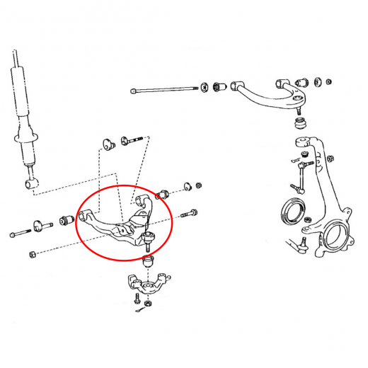 Рычаг передний Lexus GX '01-'09/ Toyota FJ Cruiser '10-'17/ Land Cruiser Prado/ Hilux Surf/ 4Runner '02-'09 правый нижний контрактный