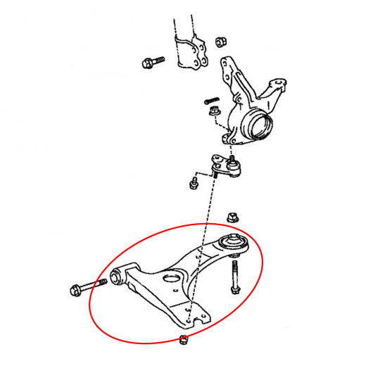 Рычаг передний Toyota Wish '03-'17/ Caldina '02-'07 правый нижний контрактный