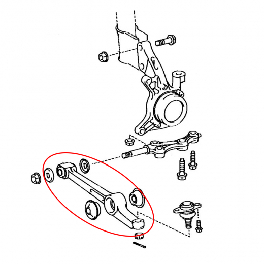 Рычаг передний Toyota Vista/ Camry '90-'98/ Prominent '90-'94 правый нижний контрактный