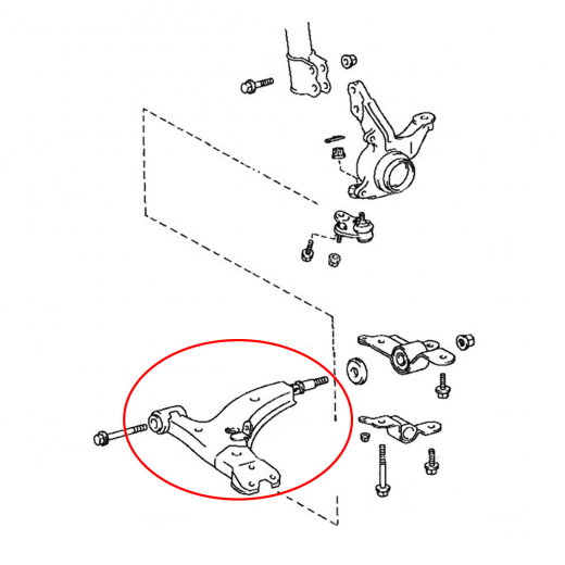 Рычаг передний Toyota Corolla/ Sprinter/ Levin/ Trueno '91-'95/ Marino/ Ceres '92-'95 правый нижний контрактный