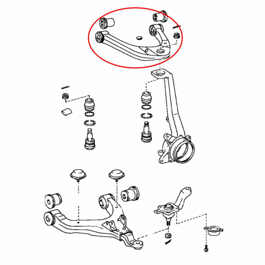 Рычаг передний Toyota Land Cruiser Prado '96-'02/ Hilux Surf/ 4Runner '95-'02 правый верхний контрактный