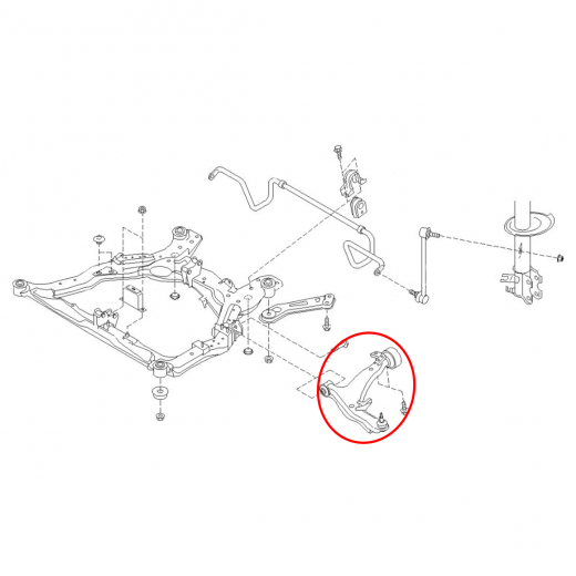 Рычаг передний Nissan Teana '03-'08 левый нижний контрактный