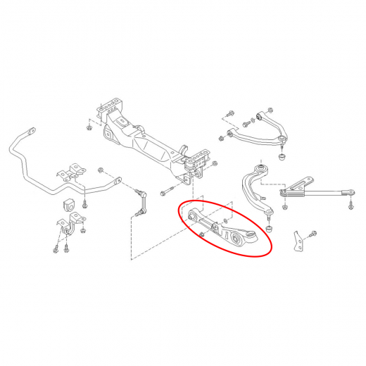 Рычаг передний Nissan Skyline '01-'06/ Stagea '01-'07 левый нижний прямой 2WD контрактный