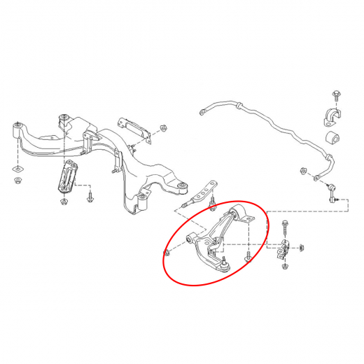 Рычаг передний Nissan Serena '99-'05 правый нижний контрактный