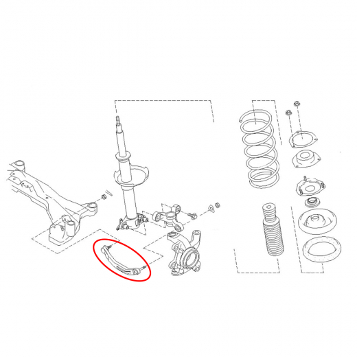 Рычаг передний Nissan Primera '01-'06 правый верхний контрактный