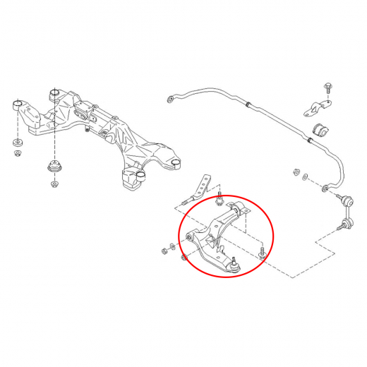 Рычаг передний Nissan Maxima '00-'06/ Cefiro '98-'03 правый нижний 2WD контрактный