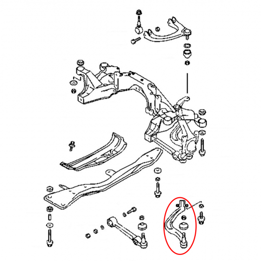 Рычаг передний Mitsubishi Diamante '94-'05 левый нижний кривой с шаровой контрактный