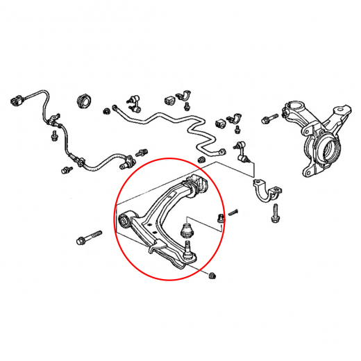 Рычаг передний Honda Capa '98-'02/ Logo '96-'01 правый нижний под линк контрактный