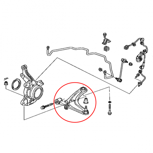 Рычаг передний Honda Airwave '05-'10 правый нижний 4WD контрактный