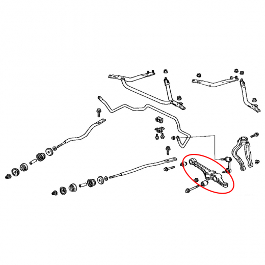 Рычаг передний Honda Accord/ Torneo/ Isuzu Aska '97-'02 правый нижний прямой контрактный