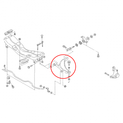 Рычаг передний Subaru Forester STi/ Turbo '02-'07 левый нижний алюминиевый 4WD контрактный