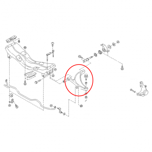 Рычаг передний Subaru Forester '02-'07 правый нижний 4WD контрактный