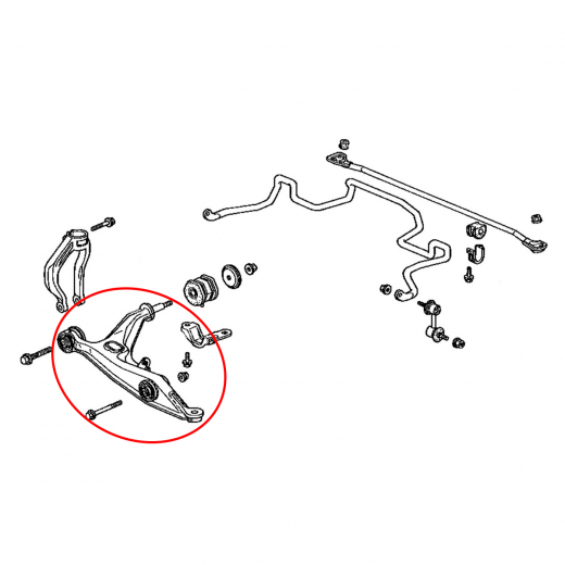 Рычаг передний Honda Civic '95-'00/ Domani '97-'01/ Integra SJ '96-'01/ Partner '96-'06/ Isuzu Gemini '97-'00 левый нижний контрактный