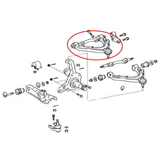 Рычаг передний Toyota Hiace '89-'04 правый верхний 2WD (Китай)