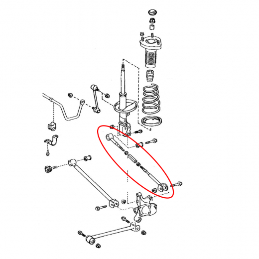 Рычаг задний Toyota Highlander '07-'14/ Venza '08-'16 левый нижний поперечный регулируемый 2WD контрактный