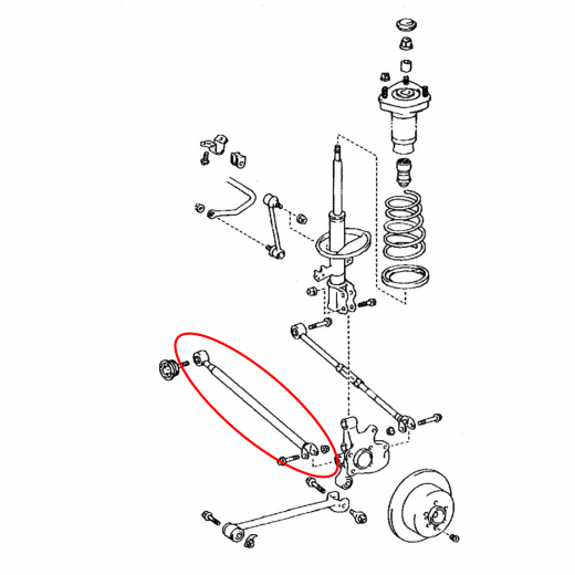 Рычаг задний Toyota Kluger/ Highlander '00-'07/ Harrier '03-'12 нижний поперечный 2WD контрактный