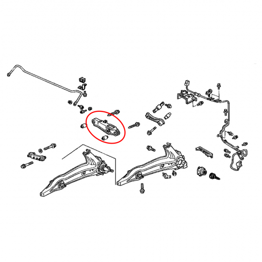Рычаг задний Honda Civic/ Ferio '91-'95/ Domani '92-'96/ Integra '93-'01/ Orthia '96-'02/ Partner '96-'06 левый нижний под стойку контрактный
