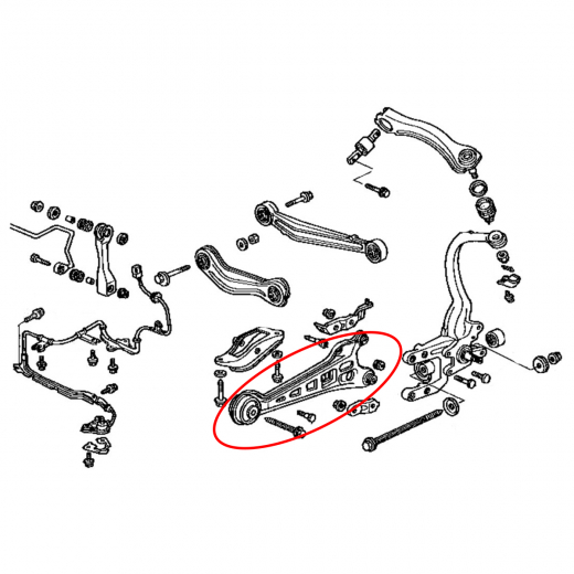 Рычаг задний Honda Inspire/ Saber '95-'98 левый нижний продольный контрактный