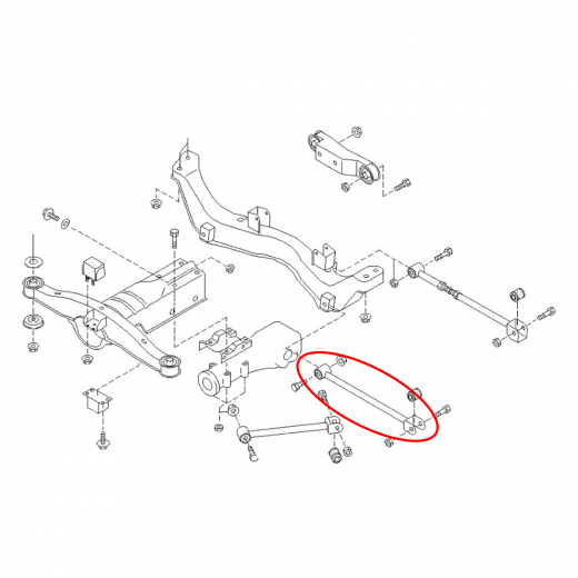 Рычаг задний Nissan Primera '90-'01/ Bluebird '96-'01 нижний поперечный 4WD контрактный