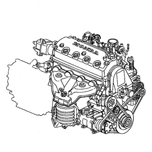 Двигатель контрактный Honda 1,3L D13B 16V, трамблер, посадочное шкива 24мм болт 14X29