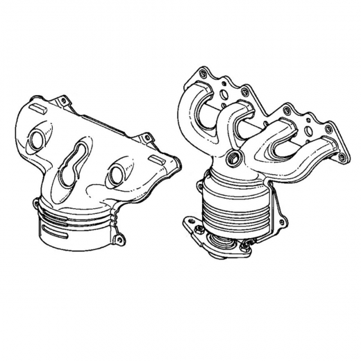 Коллектор выпускной Honda Capa '98-'02/ Logo '98-'01 (D15B, D13B) (в сборе с катализатором, 1 датчик) Контрактный