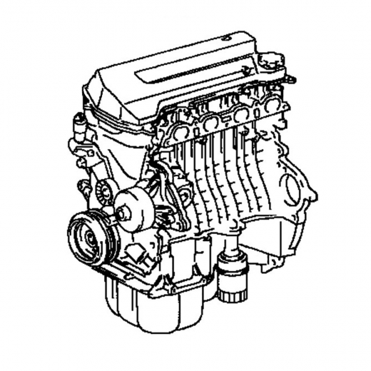 Двигатель контрактный Toyota 1,8L 1ZZ-FE VVT-i, 2WD, пластиковый коллектор, под подвесной