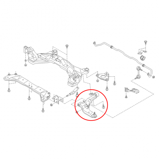 Рычаг передний Nissan Primera '01-'06 левый нижний под линк 2WD контрактный