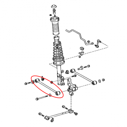Рычаг задний Toyota ED/ Exiv/ Celica '89-'93 нижний поперечный 2WD контрактный