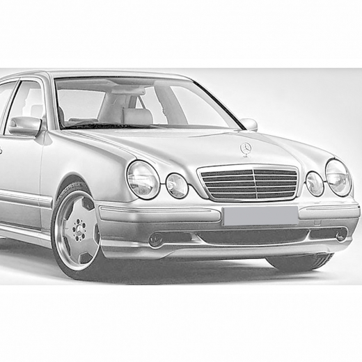Молдинг бампера Mercedes-Benz E W210 '99-'02 передний левый без отверстий под парктроники API (Тайвань) 