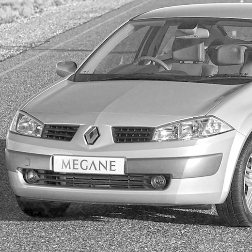 Молдинг бампера Renault Megane '02-'09 передний правый с заглушкой под буксировочный болт API (Тайвань) 
