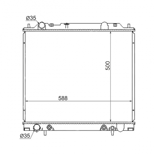 Радиатор охлаждения Mitsubishi Delica '94-'07 (4G64, 4D56-T, 6G72) SAT Китай