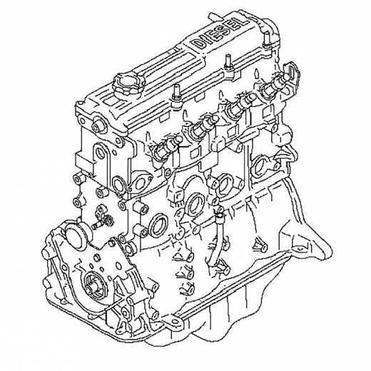 Двигатель контрактный Mazda/ Nissan 2,2L R2 '99-'03 (электронный тнвд)