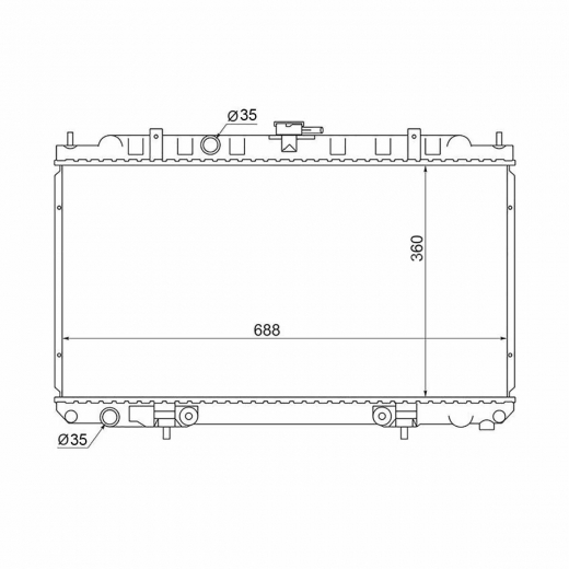 Радиатор охлаждения Nissan Wingroad '99-'06/ Bluebird Sylphy '00-'06/ Primera '01-'07 (QR20DE, QR20DD, QR25DD) CVT, Panda