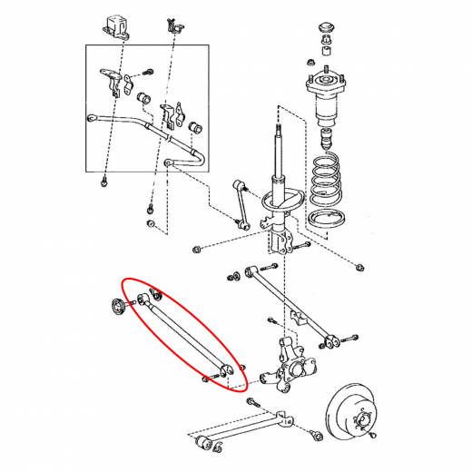 Рычаг задний Lexus RX '03-'08/ Toyota Harrier '03-'12/ Kluger/ Highlander '03-'07 нижний поперечный 4WD контрактный