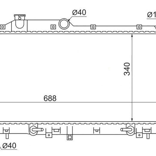 Радиатор охлаждения Subaru Exiga '08-'15/ Impreza '07-'14/ Forester '07-'13 (EJ205, EJ20X, EJ255) AT, MT SAT Китай