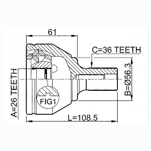 Шрус наружный переднего привода Ford Focus, C-Max Febest 2110-CB3