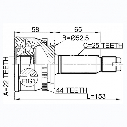 Шрус наружный переднего привода Hyundai Accent/ Verna ABS Febest 1210-012A44