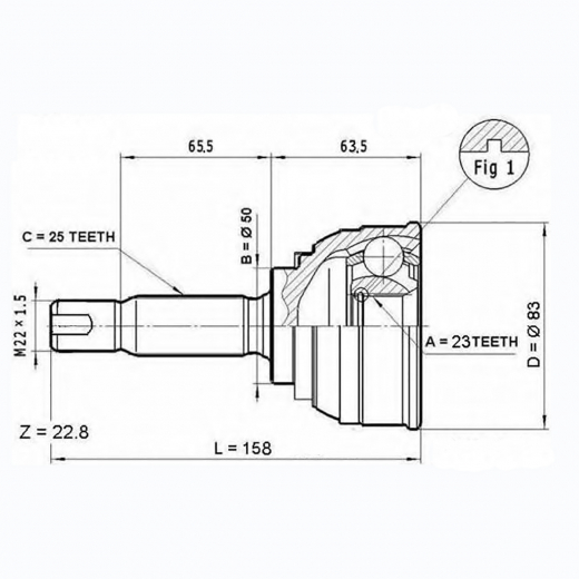 Шрус наружный переднего привода Hyundai Elantra Febest 0410-005