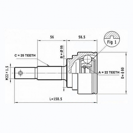 Шрус наружный переднего привода Nissan Almera Febest 0210-N16