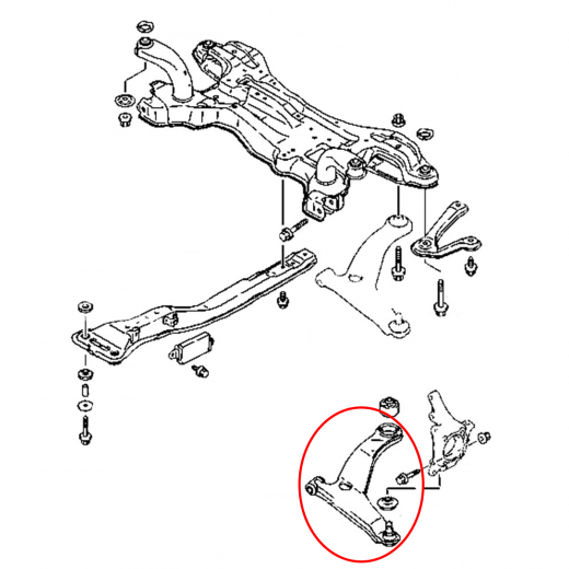 Рычаг передний Mitsubishi Grandis '03-'09 правый нижний контрактный