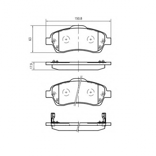 Колодки тормозные передние контрактные PN-1233 дисковые