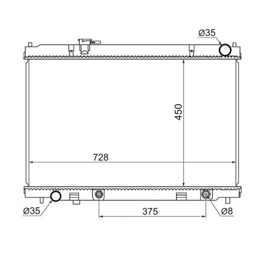 Радиатор охлаждения Infiniti M / Nissan Fuga '04-'10 (VQ35DE, VQ25DE, VQ25HR, VQ35HR) Panda