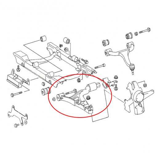 Рычаг передний Mercedes-Benz ML '98-'05 левый нижний 4WD контрактный