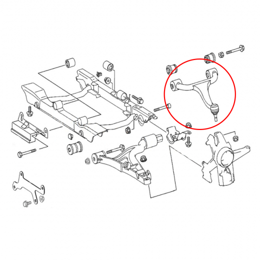 Рычаг передний Mercedes-Benz ML '98-'05 левый верхний 4WD контрактный