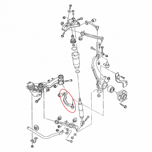 Рычаг передний Audi A6 '97-'05 правый нижний кривой с шаровой 4WD контрактный