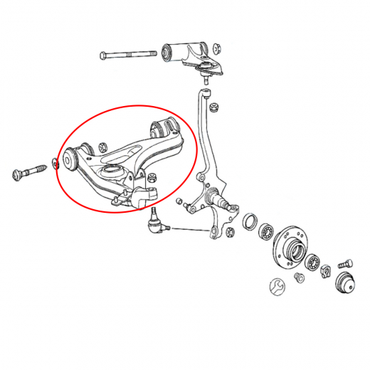 Рычаг передний Mercedes-Benz E '95-'03 правый нижний 2WD контрактный