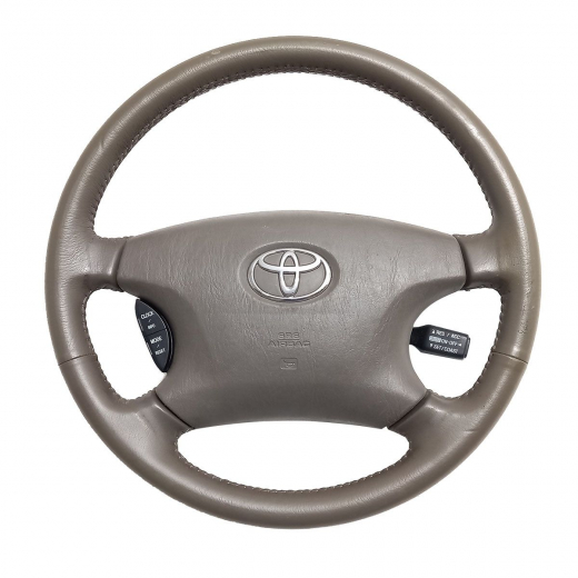 Руль Toyota Camry '01-'04 Airbag (4 луча, кожа, кнопки, круиз) Контрактный