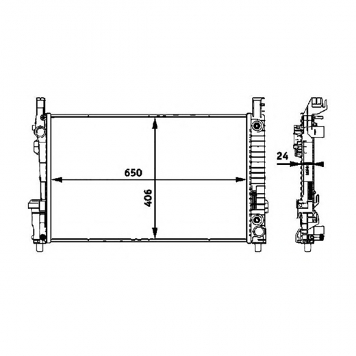 Радиатор охлаждения Mercedes-Benz A '04-'12/ B '05-'11 (266.920.940.960.980, 640.940) CVT, MT контрактный в сборе