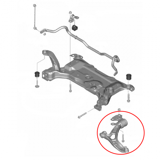 Рычаг передний Ford Focus '11-'19/ C-Max '10-'15 правый нижний контрактный